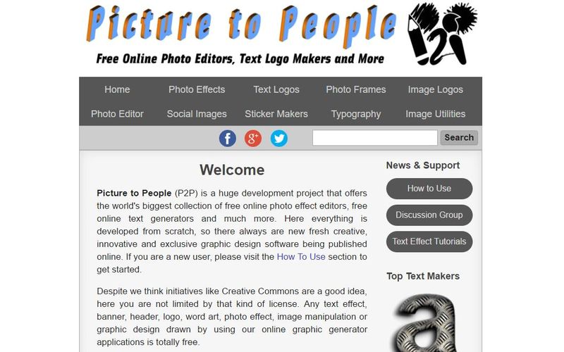 Picture to People: aplica efectos, edita fotos, crea textos, convierte imágenes y más