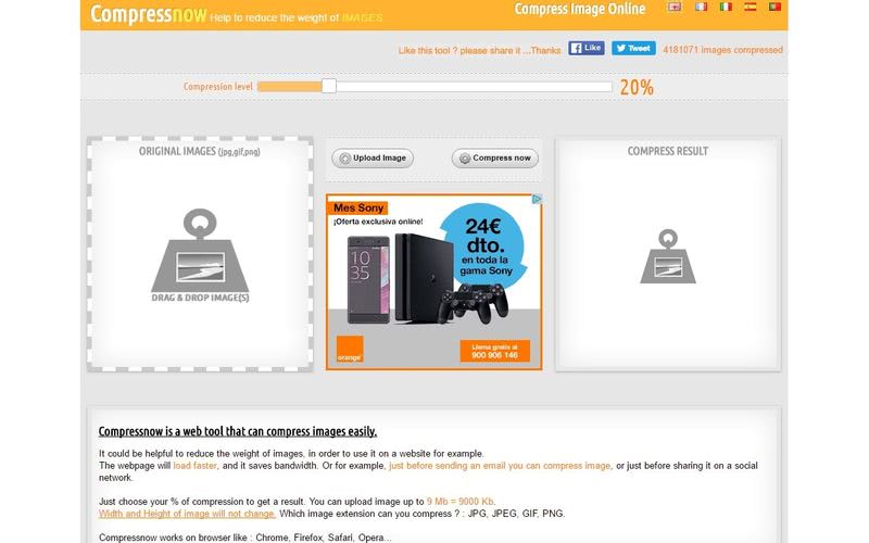 Compressnow: comprime imágenes para su uso en la web