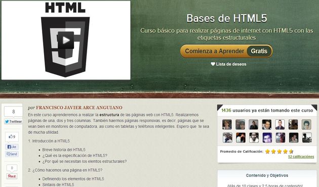 Bases de HTML5, completo curso gratuito en español sobre HTML5