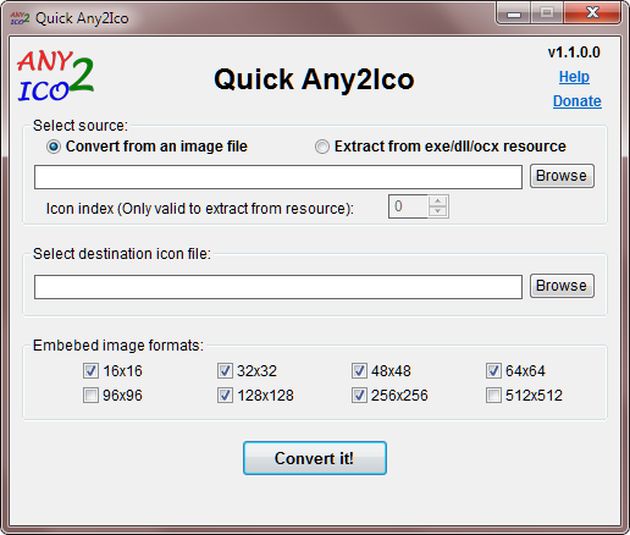 Quick Any2Ico, sencilla y práctica aplicación para convertir imágenes a ICO
