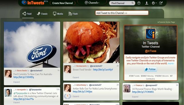 inTweets, genial plataforma para ver tweets por canales temáticos