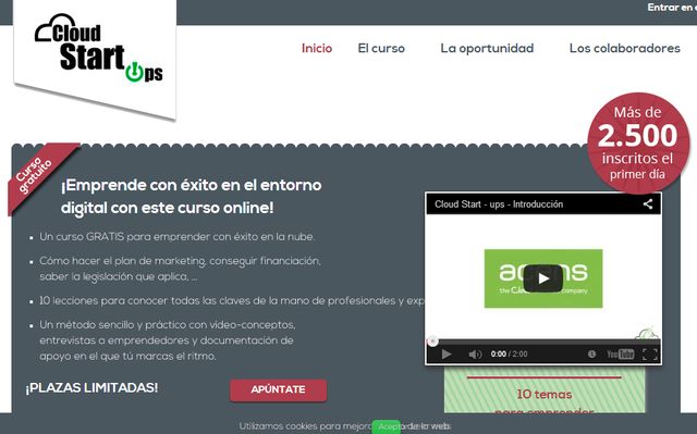 Cloud Startups, curso gratuito para emprender en la nube con éxito