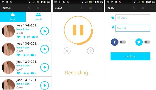 cuaQea, una nueva red social móvil para microbloging con voz