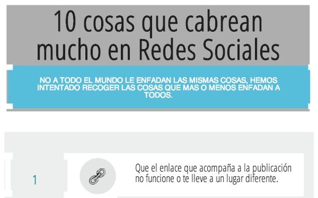 Infografía: 10 cosas que cabrean mucho en las Redes Sociales