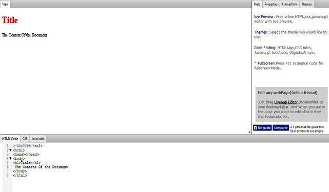 LiveGap Editor, práctico editor HTML en línea con vista previa