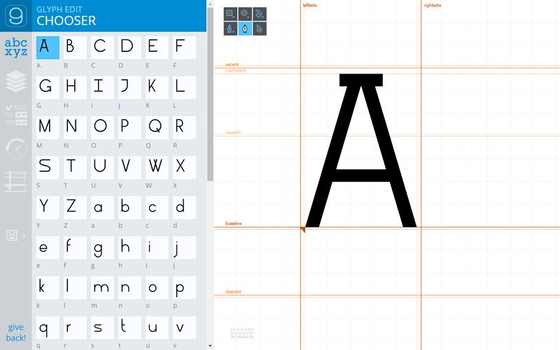 glyphr studio force a font to show