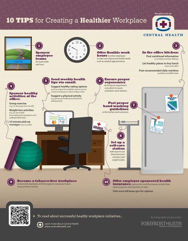 10 útiles consejos para crear un saludable lugar de trabajo (infografía)