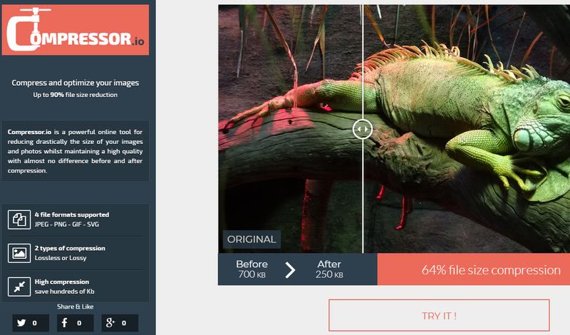 Compressor: práctica utilidad web gratuita para comprimir imágenes
