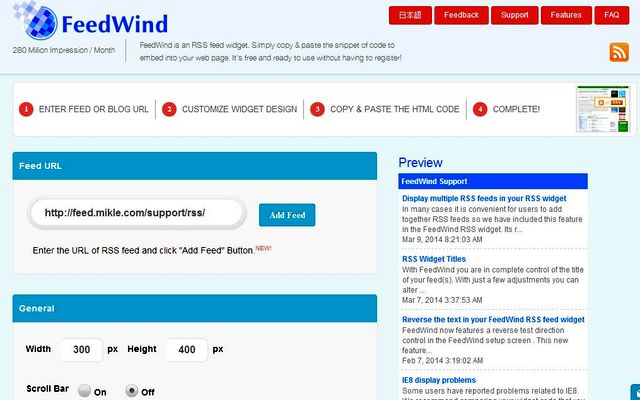 FeedWind, crea widgets para insertar canales RSS en tu sitio
