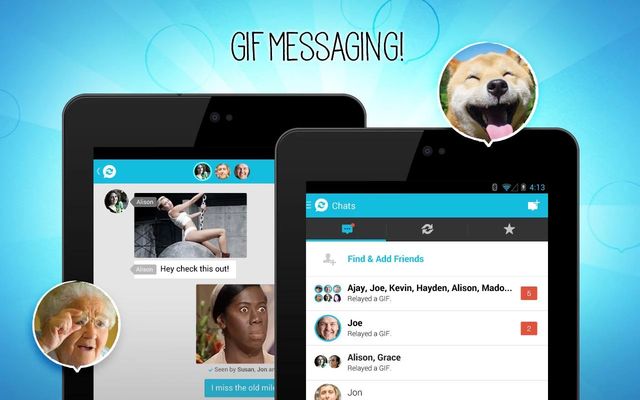 Relay GIF Messenger, mensajería móvil con animaciones GIF