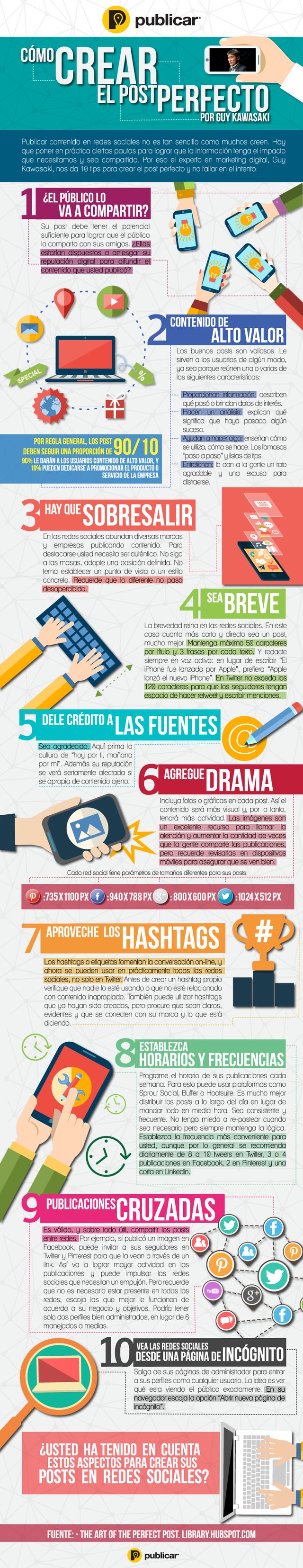 Guy Kawasaki nos enseña a crear posts sociales perfectos (infografía)