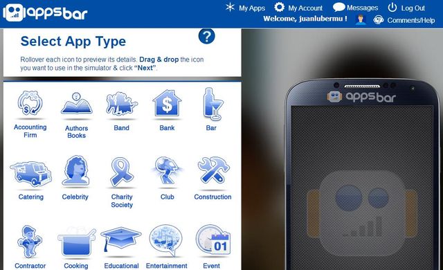 appsbar, crea apps Android gratis y sin programar