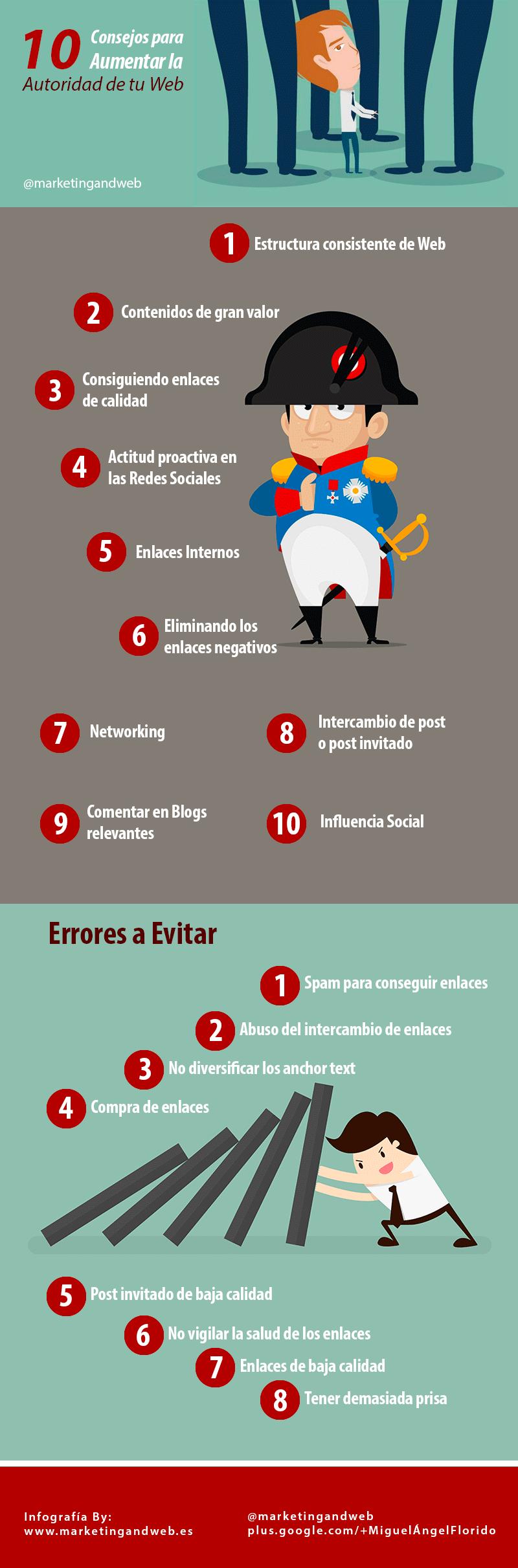 Diez prácticos consejos para aumentar la autoridad de tu web (infografía)