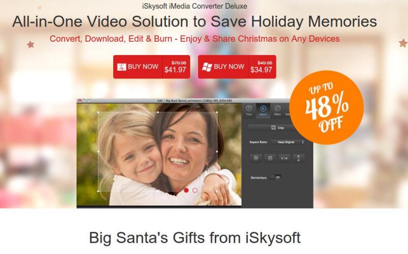 Productos de iSkysoft para edición de vídeo en promoción por Navidad