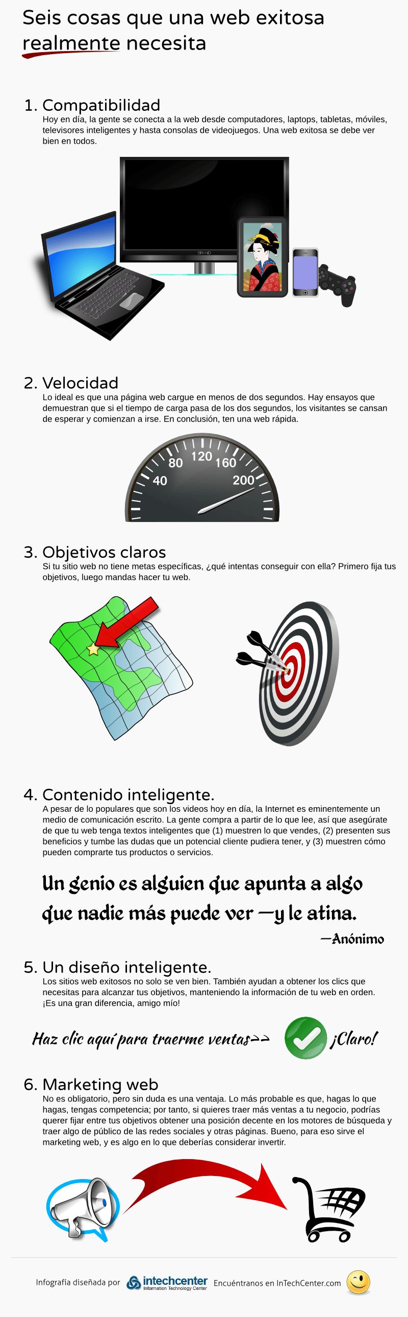 Las 6 cosas necesarias para una web de éxito (infografía)