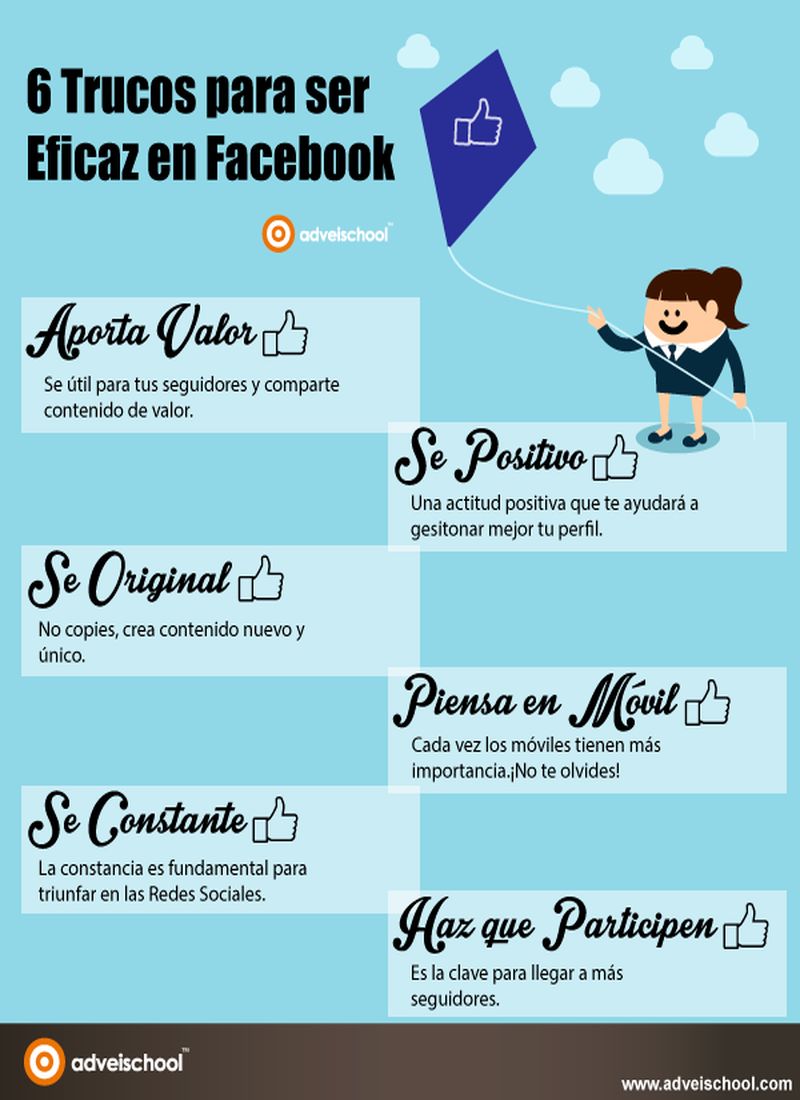 6 simples trucos para ser más eficaz en la red social Facebook (infografía)