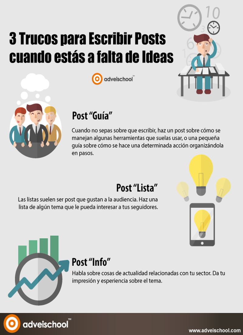 3 buenos trucos para escribir posts cuando te faltan ideas (infografía)