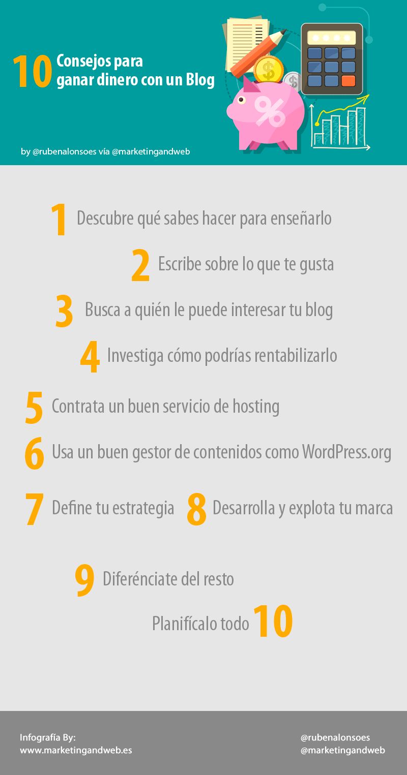 Consejos para aprender a vivir de un blog (infografía)