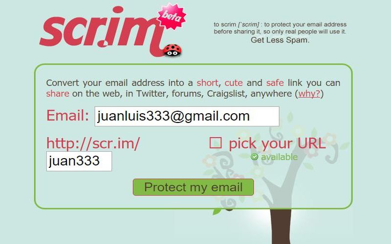 Scrim: disfraza tu dirección de email como URL corta y evita spammers