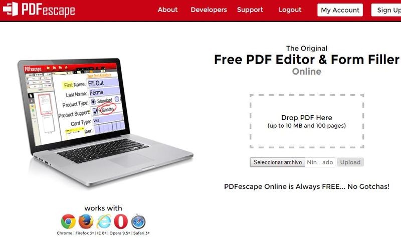 PDFescape: crea o edita, gratis y online, documentos PDF