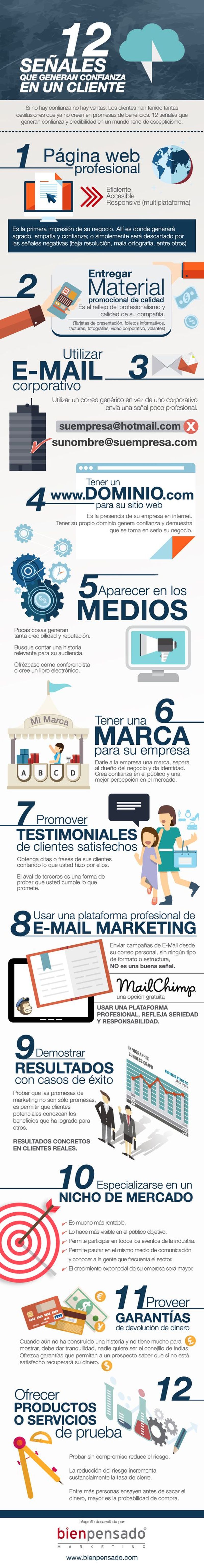 12 señales para generar confianza en los Clientes (infografía)