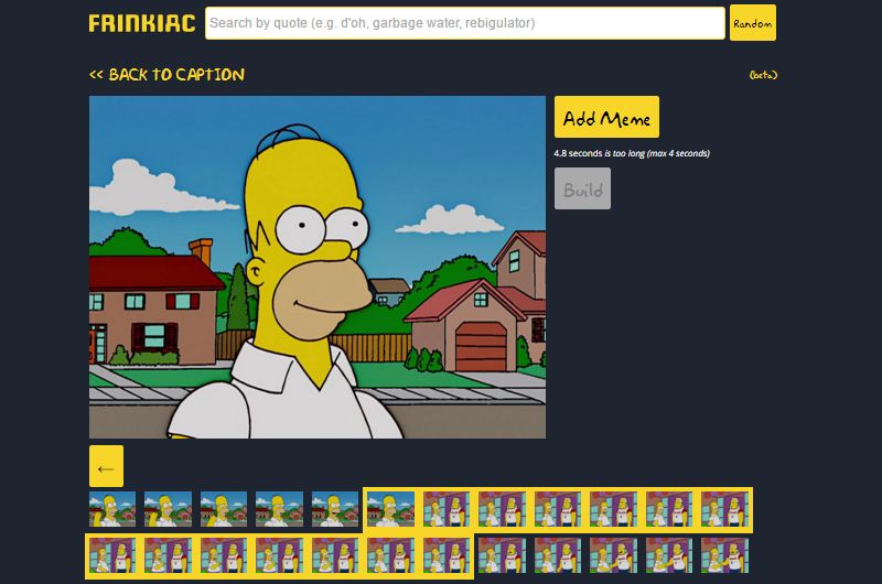 Crea GIFs animados de Los Simpsons con Frinkiac