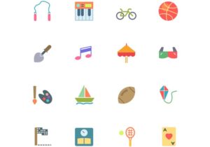 Packs de iconos gratuitos - 52 Flat Activities Icons