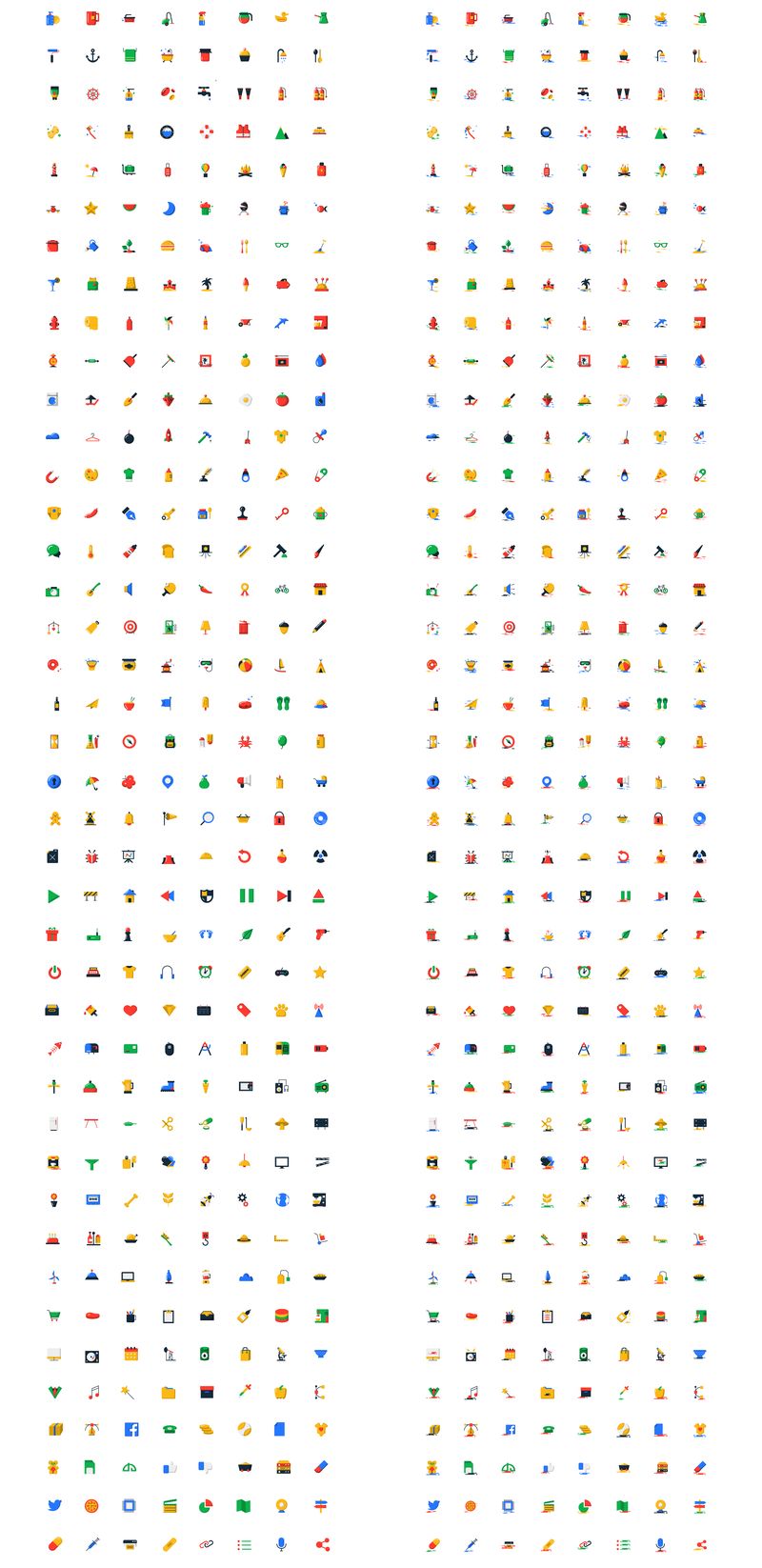 Más de 1000 iconos gratuitos, con estilo plano y vivos colores