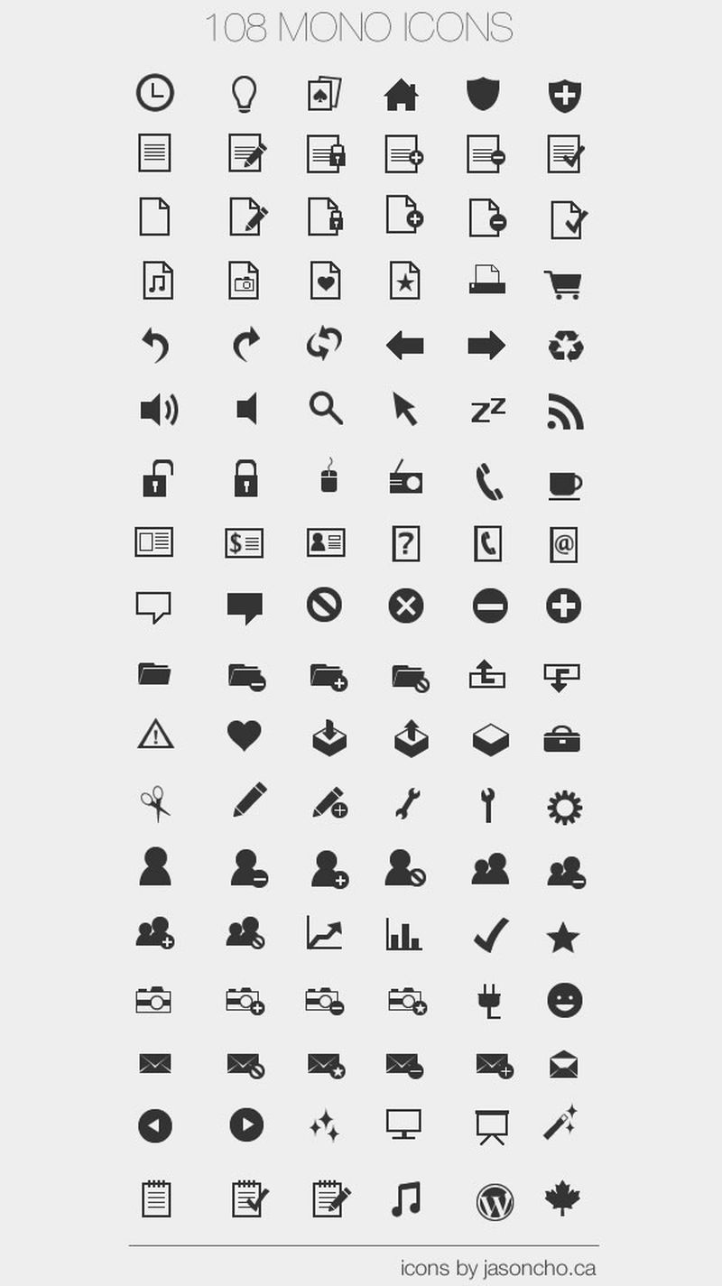 Mono Icons: 108 iconos minimalistas completamente gratuitos