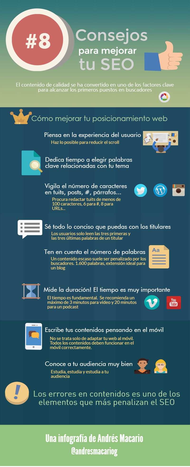 Mejorar el SEO de mi Web: 8 consejos que debes saber