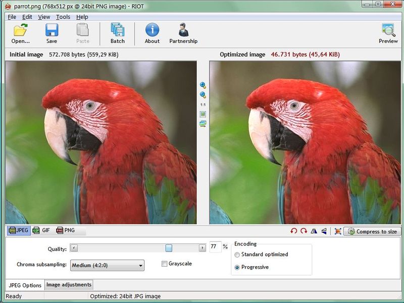 RIOT: excelente software gratuito para optimizar imágenes