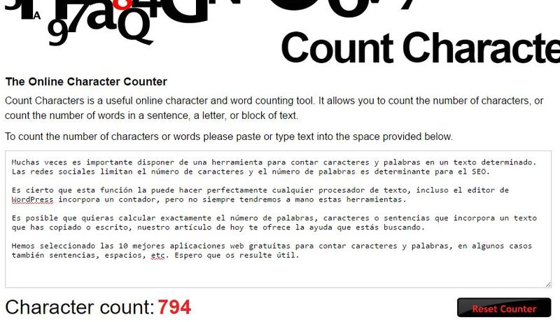 10 mejores aplicaciones web para contar caracteres y palabras en un texto