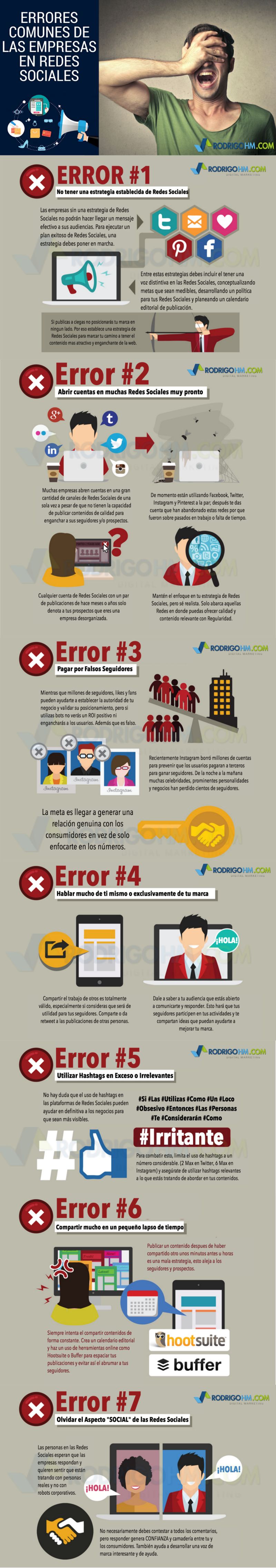 7 Errores habituales de Empresas en Redes Sociales