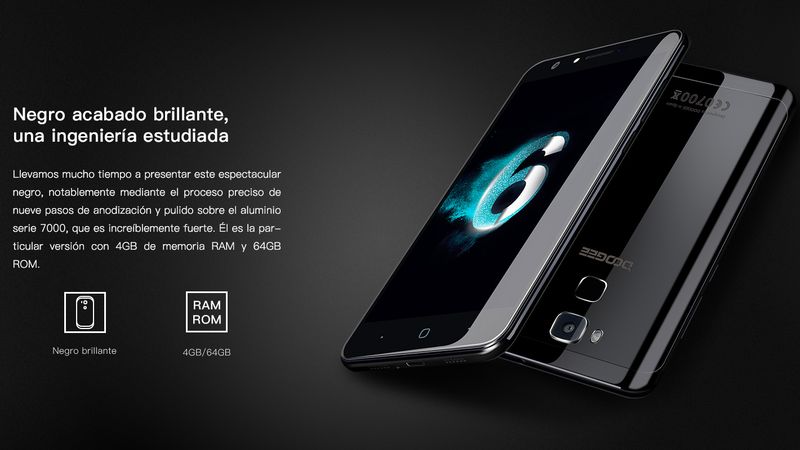 Doogee Y6: nuevo smartphone con un precioso acabado en negro brillante