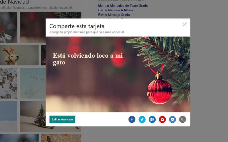 Envía Tarjetas de Felicitación de Navidad desde el buscador Bing