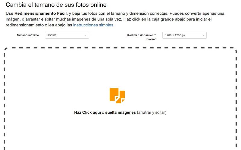 Redimensionar imágenes online y gratis con Easy Resize