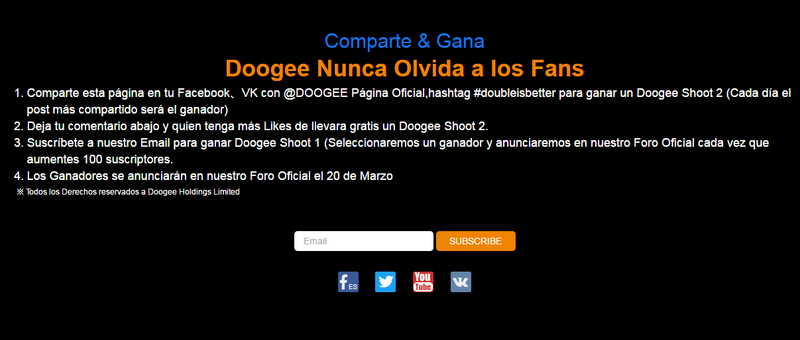 Mes de la gran promoción en teléfonos DOOGEE hasta el 20 de marzo