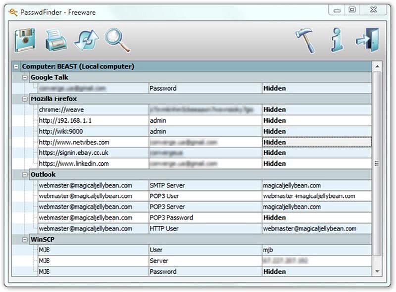 Recuperar contraseñas perdidas en el PC con PasswdFinder