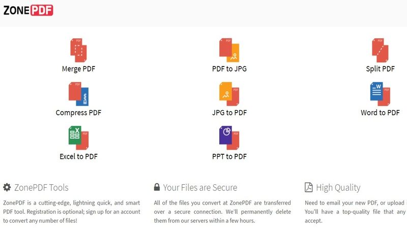 ZonePDF: colección de utilidades web para editar y convertir documentos PDF