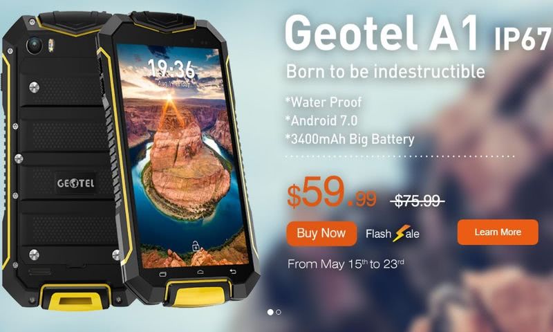 Geotel A1 en venta flash por solo $59.99, con IP67 y Android 7.0 Nougat