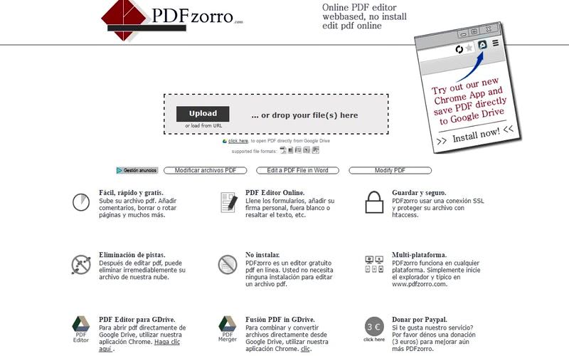 PDFzorro: excelente editor gratuito de documentos PDF