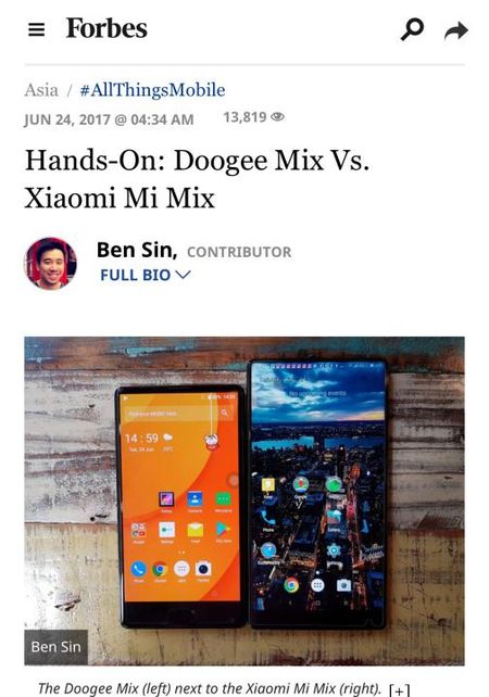 Edición especial del Doogee Mix, junto a la edición normal en venta