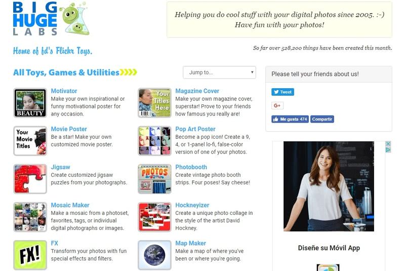 BigHugeLabs: 23 aplicaciones para hacer creatividades con tus imágenes