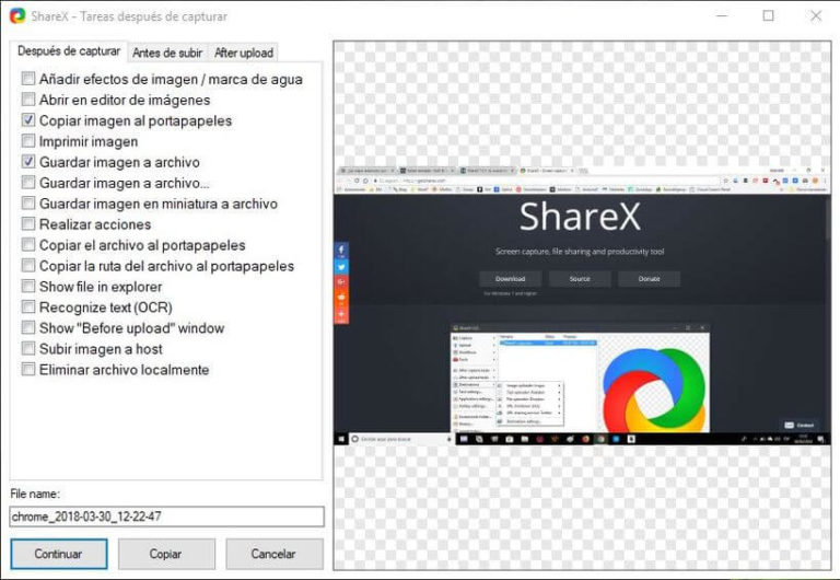 sharex screenshot website