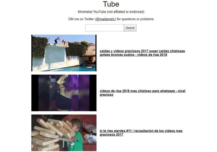 Tube: web para ver vídeos de YouTube de forma simple y sin distracciones