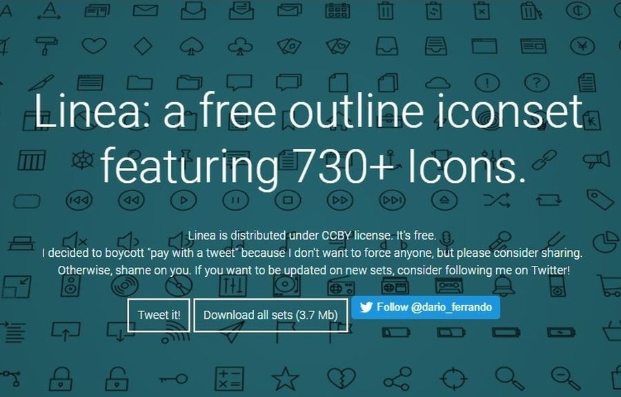 Más de 700 iconos gratuitos para uso personal o comercial en Linea Free Iconset