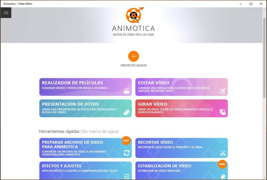 Buen editor de vídeos para Windows 10: Animotica
