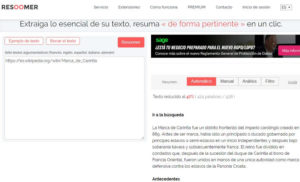 Resumir textos online y de forma automática con Resoomer