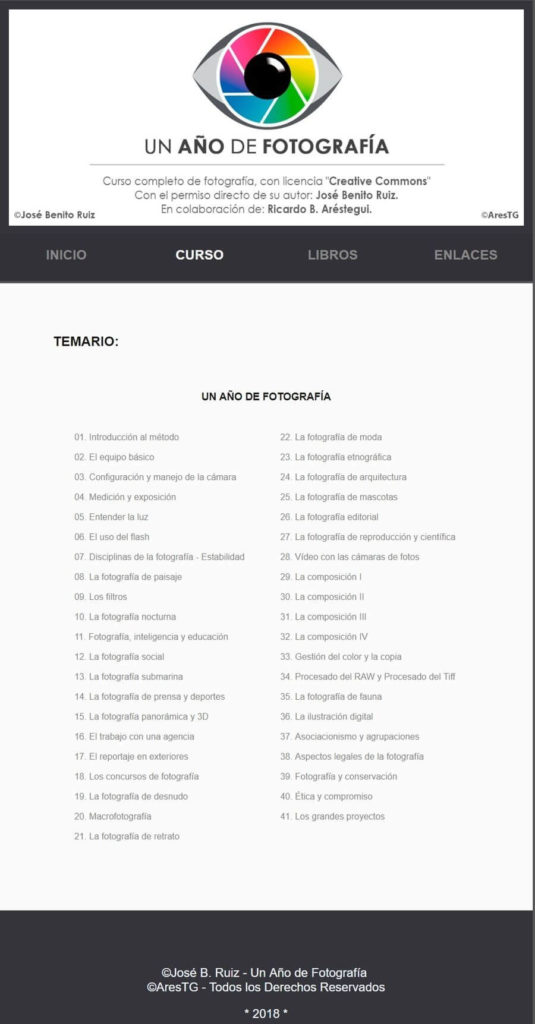 Curso de fotografía gratis y en español: Un Año de Fotografía