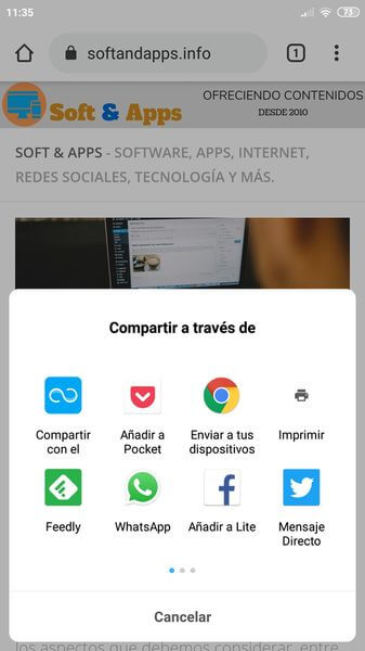 Enviar páginas del PC al teléfono y viceversa con Chrome